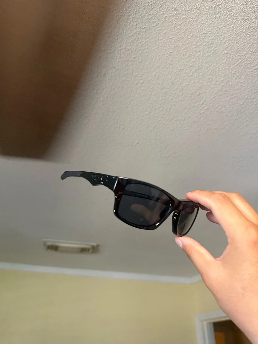 Black Rectangular Sunglasses with Dark Lenses Oakley